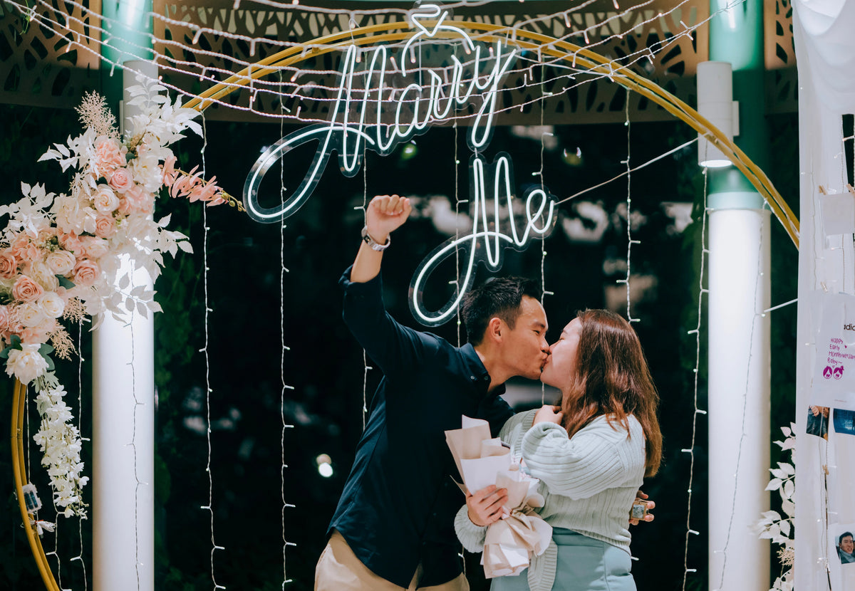 Romantic Outdoor Proposal Decor at One North Park in Singapore by Style It Simply