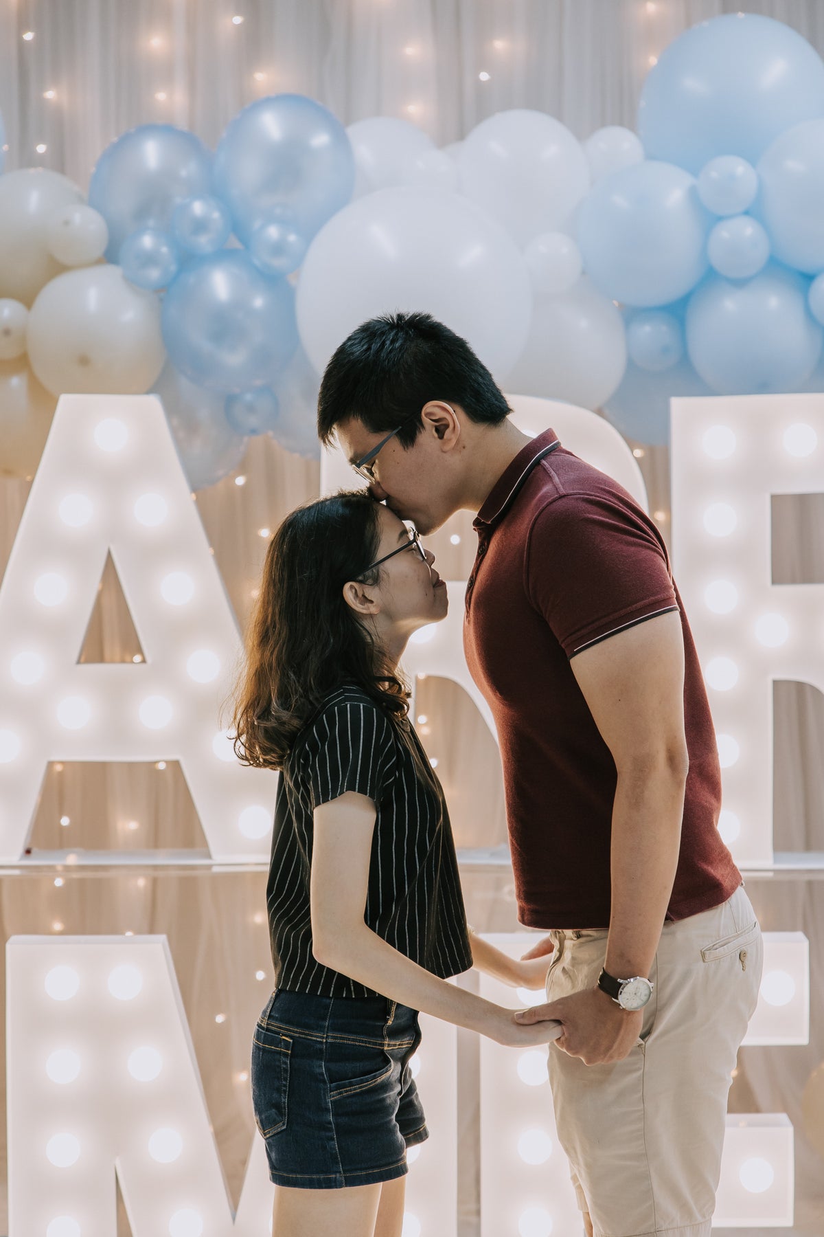 Romantic Proposal in Singapore with Giant Heartshape Balloon Sculpture at Haus of Feel's Indoor Studio by Style It Simply