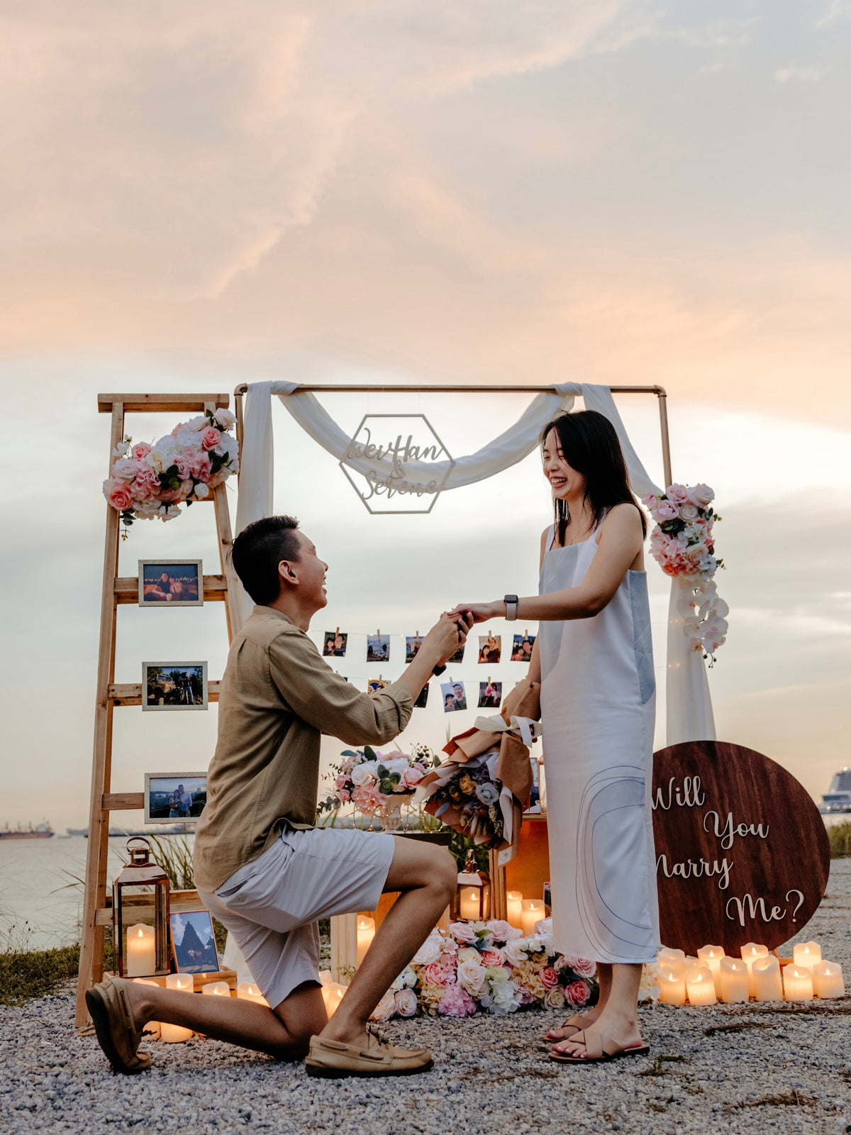 Romantic Outdoor Proposal Decor in Singapore at Marina South Promenade by Style It Simply