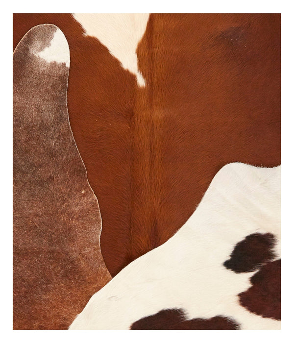 Natural Brown and White Cowhide