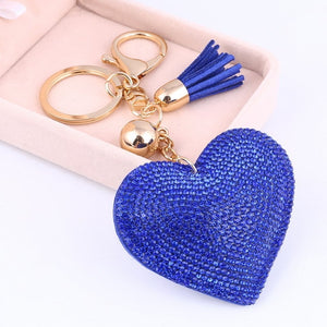 ZOSH Heart Keychain Leather Tassel Key Holder Metal Crystal Key Chain Keyring Charm Bag Auto Pendant Gift Wholesale Price
