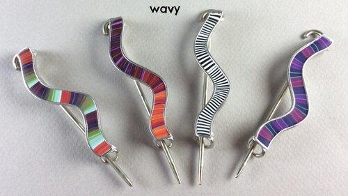 Wavy Shawl Pins by Bonnie Bishoff