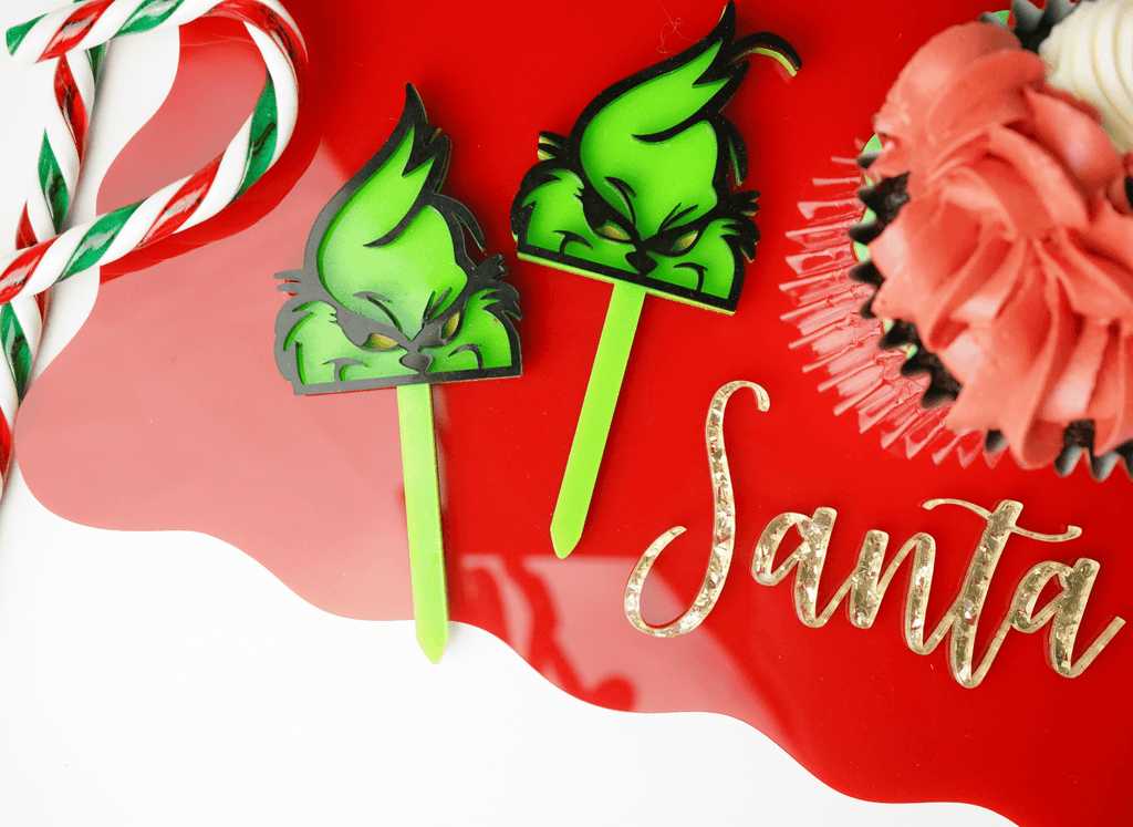 grinch cupcake toppers