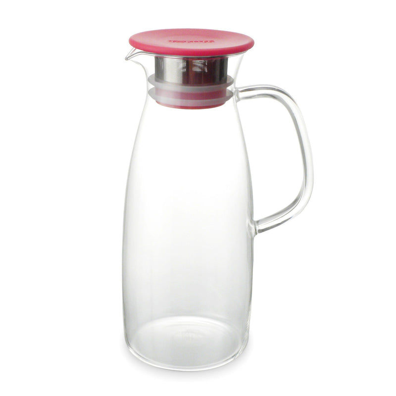 2100ml Pyrex clear glass water pitcher with wooden lid ice tea pitcher with  spout