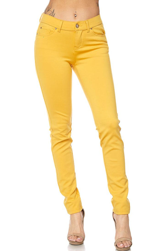Classic Stretch Knit Skinny Pants in Yellow (S-3XL) – SohoGirl.com