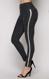 rhinestone stripe jeans