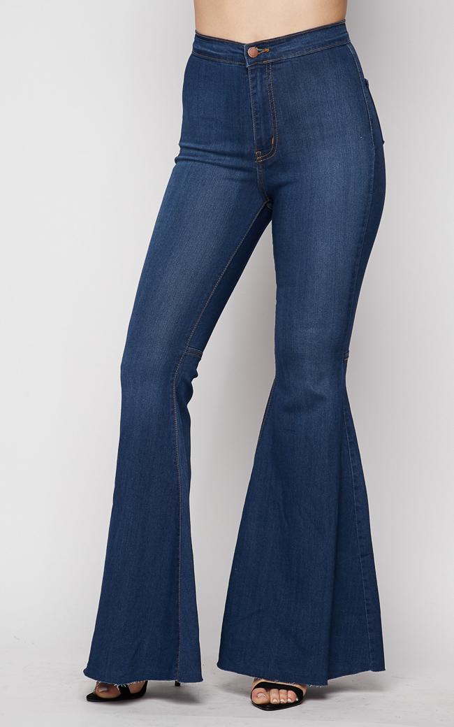 Vibrant Super Flare Bell Bottom Jeans in Medium Wash (1-3XL) – SohoGirl.com