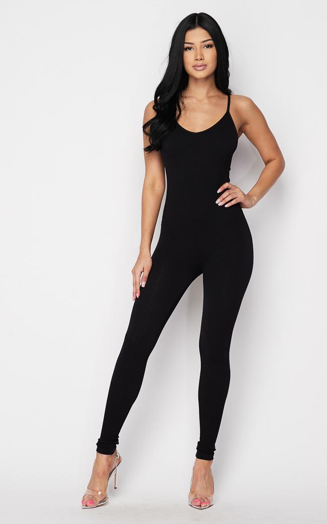 Ribbed Camisole Unitard in Black – SohoGirl.com