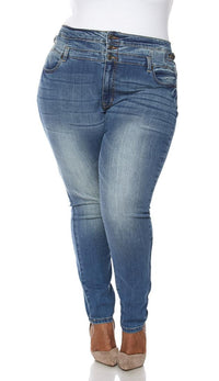 3 button high waisted jeans