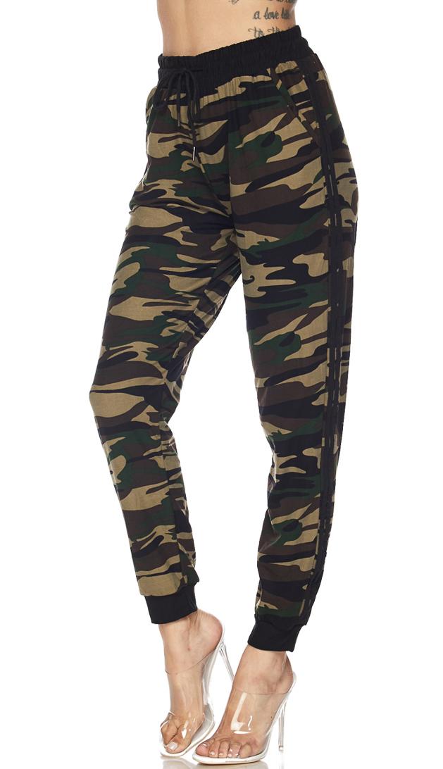 Camouflage Side Stripe Drawstring Jogger Pants – SohoGirl.com