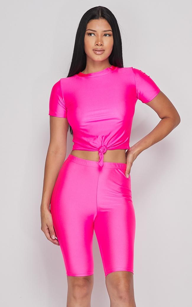 Nylon Spandex Bermuda Biker Shorts - Hot Pink – SohoGirl.com