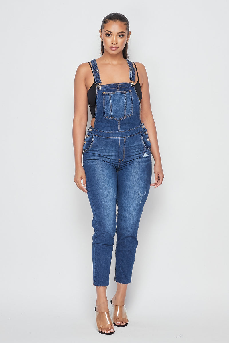 Classic Denim Overalls Medium Wash