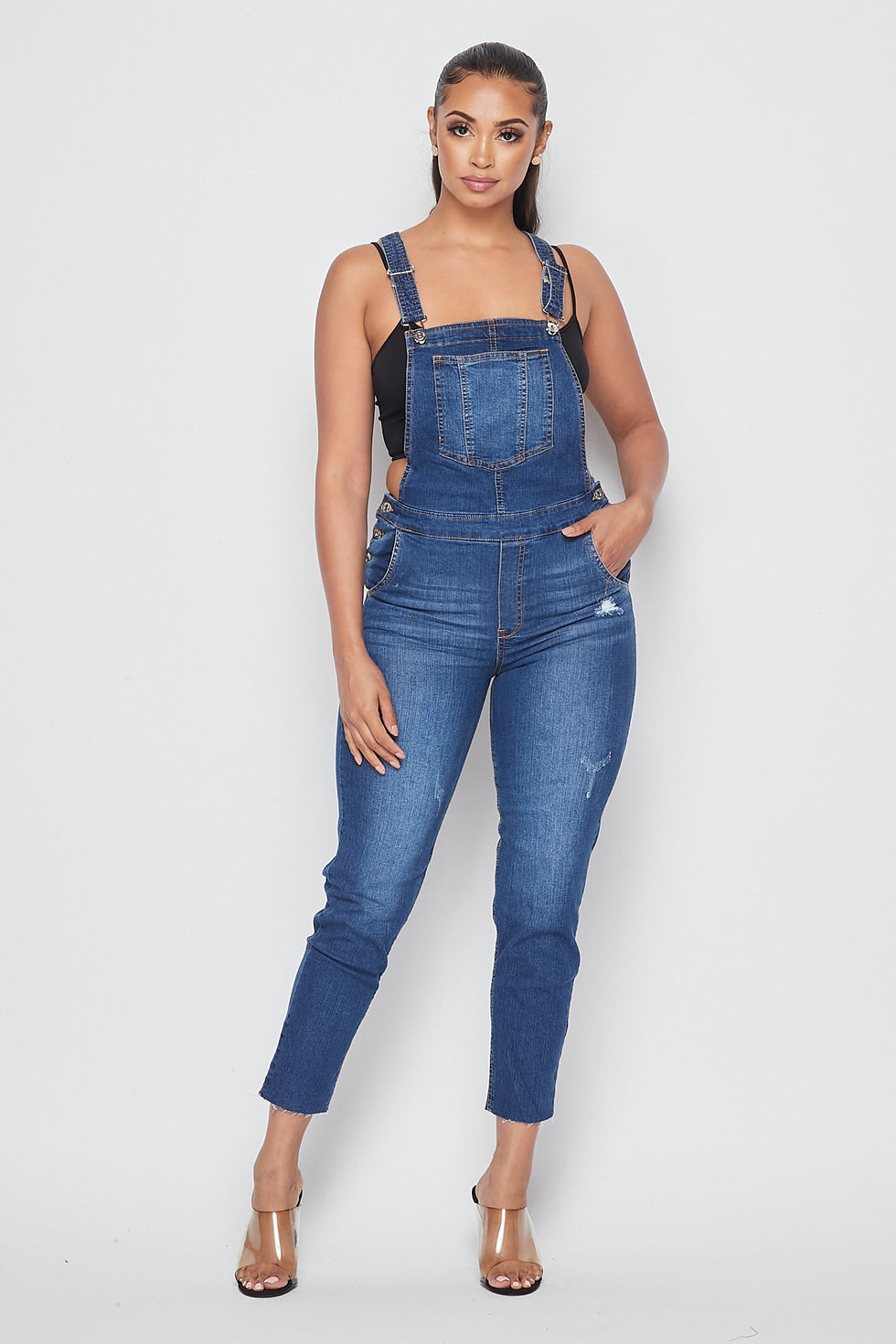 Classic Denim Overalls - Medium Wash – SohoGirl.com