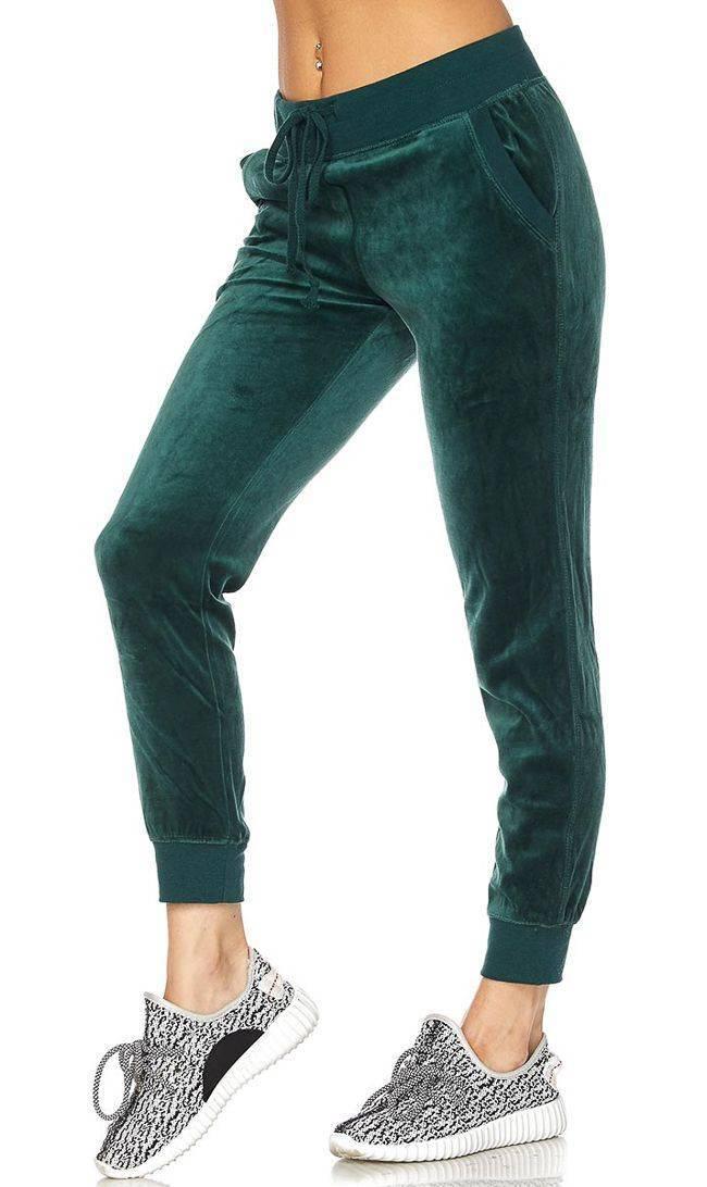 Green Velour Jogger Pants – SohoGirl.com