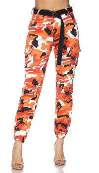 orange camo jogger pants