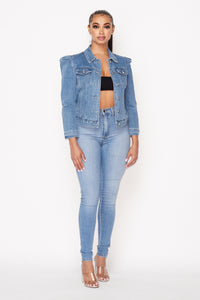 fringe rhinestone sohogirl denim jacket