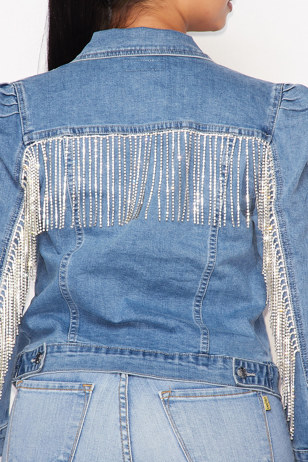 Rhinestone Fringe Denim Jacket – SohoGirl.com