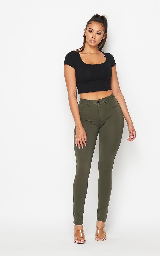 Soft and Stretchy School Uniform Skinny Pants - Olive – SohoGirl.com