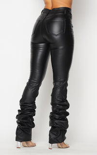 bootcut faux leather pants