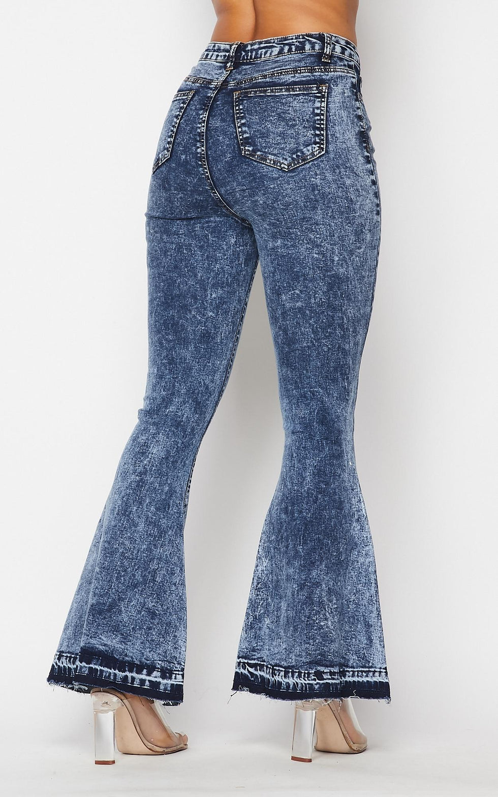 Classic High Rise Flare Denim Jeans in Acid Wash – SohoGirl.com