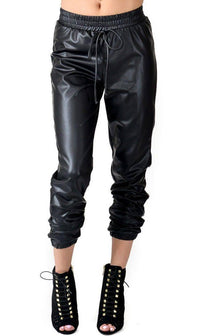 faux leather joggers plus size