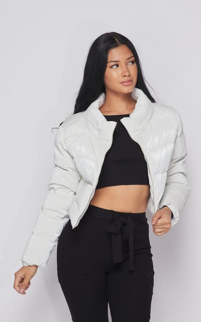 Cropped Puffer Jacket in White – SohoGirl.com