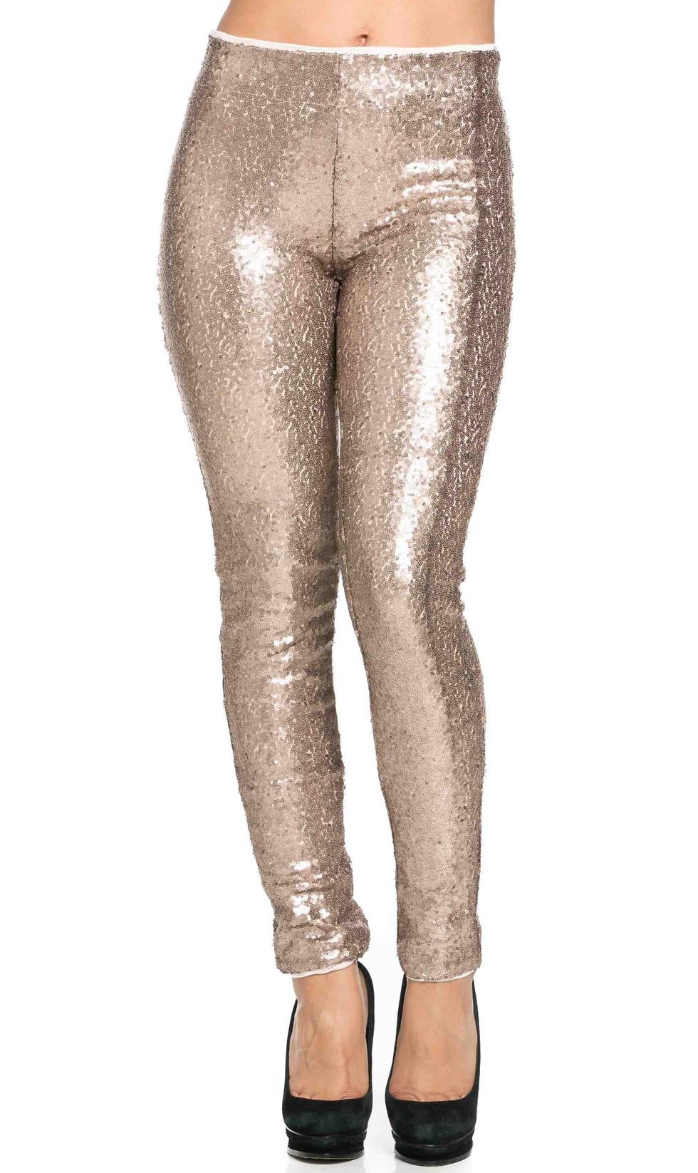 Gold Allover Sequin Party Pants Plus Sizes Available 0798