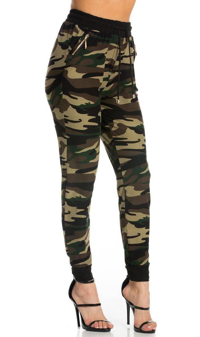 Camouflage Microfiber Zipper Joggers – SohoGirl.com