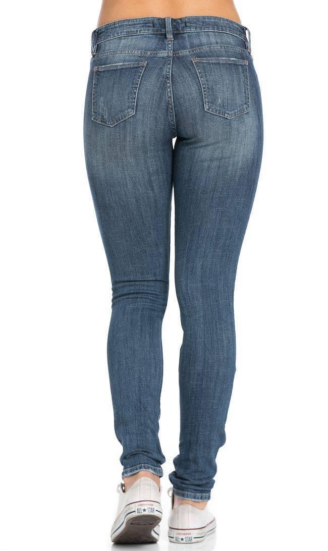 Slightly Ripped Low Rise Skinny Jeans (Plus Sizes Available) – SohoGirl.com