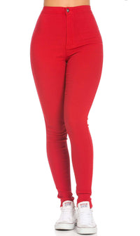 red skinny jeans womens