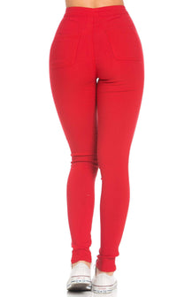 womens red skinny pants