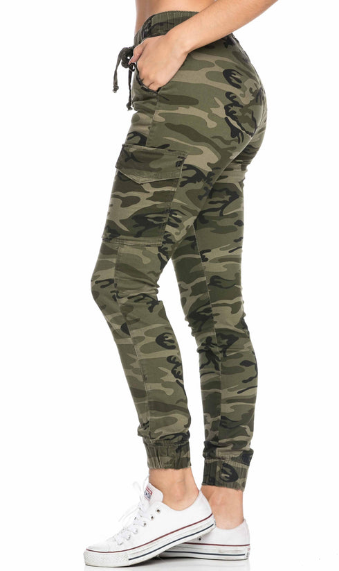 Drawstring Camouflage Cargo Jogger Pants (Plus Sizes Available ...