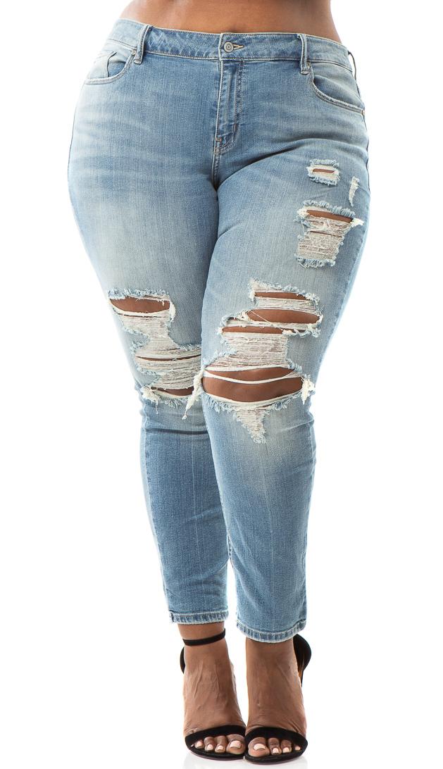 Plus Size Mica Low Rise Skinny Jeans - Light Blue Denim – SohoGirl.com