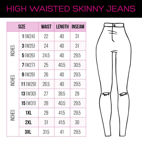 Pacsun Jean Sizes Chart