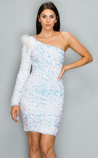 winter white sequin dress