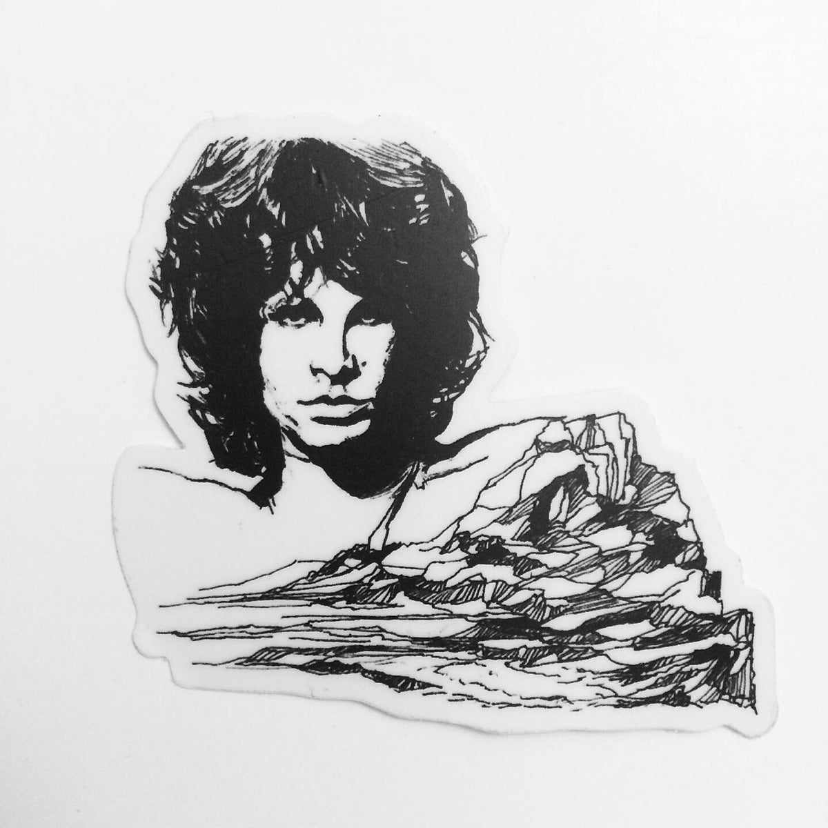 Maya Joy - Mountain Portrait Jim Morrison Sticker – Revelry Boutique ...