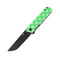Foosa X2020T5 Black TiCn Coated 154CM Blade Liner Lock Folder Green G10 Handle with Snowflake Print Rolf Helbig Design Limited Edition