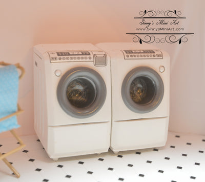 DIS 1:12 Dollhouse Miniature Washer and Dryer/ Laundry AZ GA0056 0057, Sinny's Mini Art