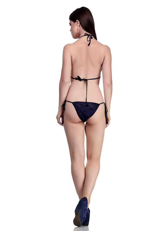 Designer mart women's Satin Lingerie Set Bra Panty Set (Free Size