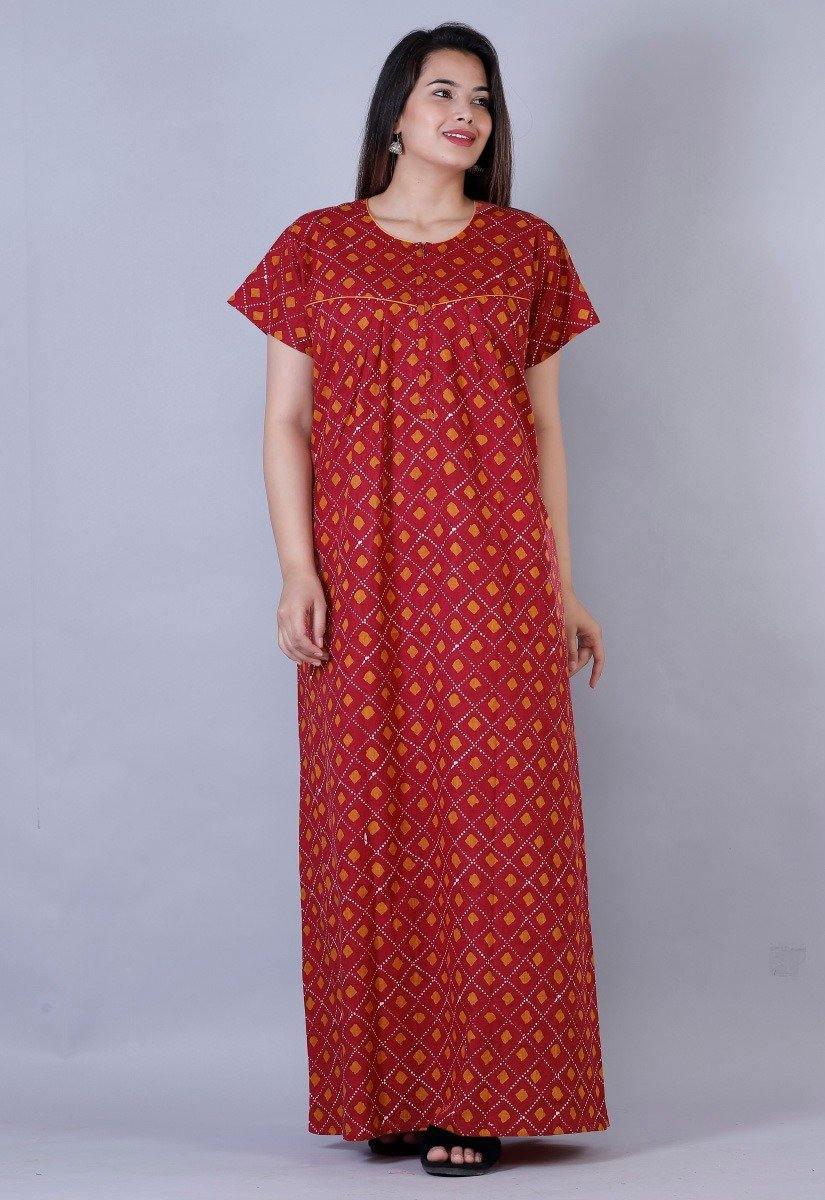 Trendy Designer Women's Cotton Night Gown – www.soosi.co.in