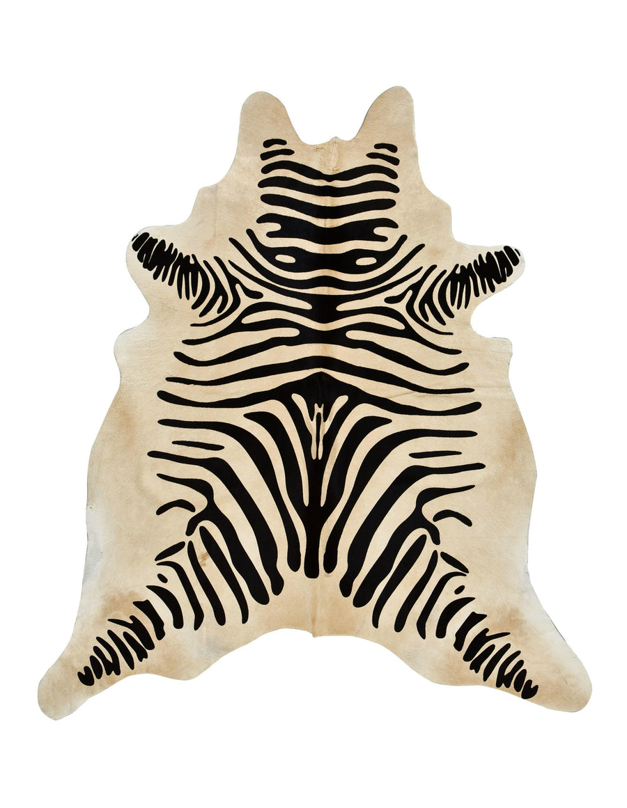 Zebra Print Cowhide Rug Light Brown L Cowhide Imports