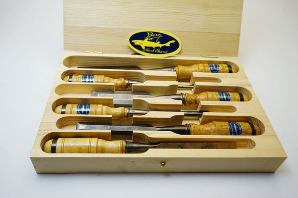 Betts Tools, 8010, Bevel Edge Wood Chisels, 8 Piece set, In Display Case,  Free Oil Stone