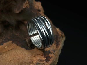 Men's layers sterling silver ring