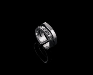 Men's fashion roma star sterling silver ring