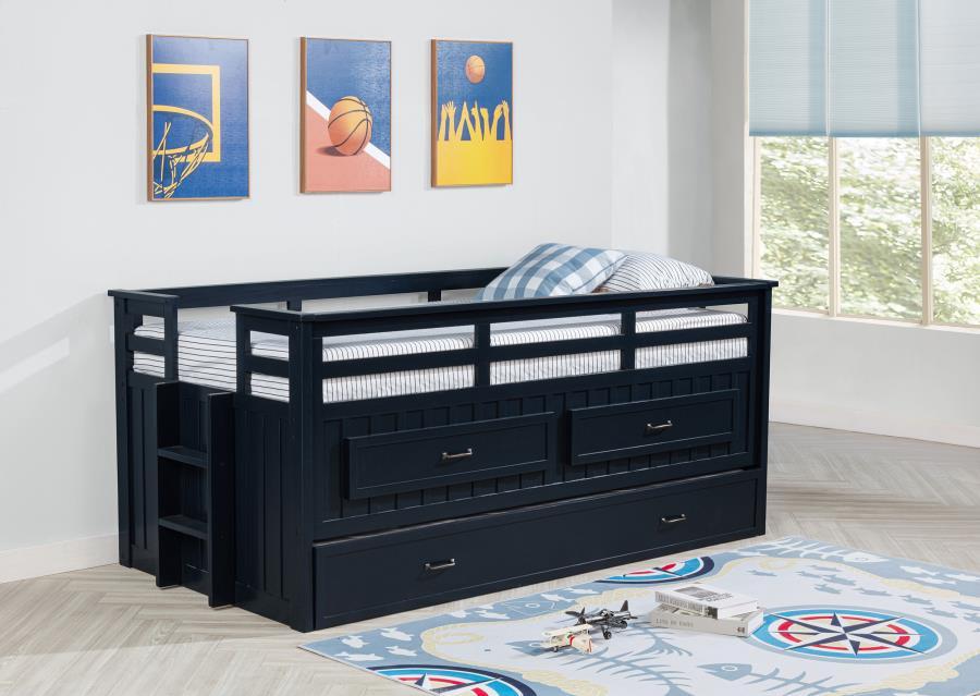 Wood Captains Bed with Trundle for the Carlsbad Bedroom