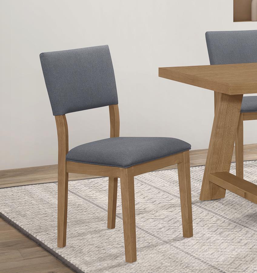 Set of 2 Sharon Fabric Upholstered Brown Dining Side Chairs