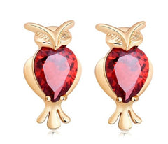 boucles d'oreilles hibou en or