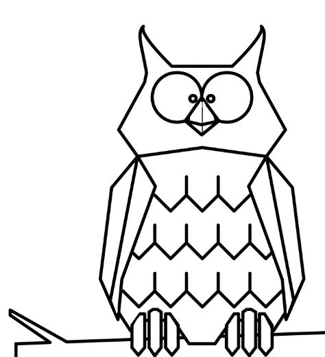 dessin hibou caricature a imprimer