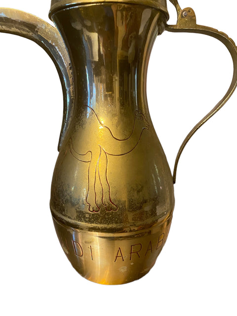 Vintage Solid Brass Pitcher Made in India Patina Brass Metal