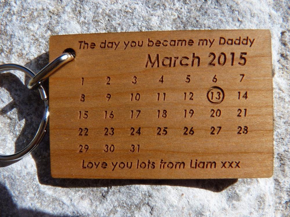 the day you became my daddy keyring